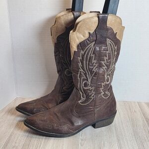 Cimmaron Western Boots Womens Size 7M Coconuts by Matisse Choco/Beige Brown